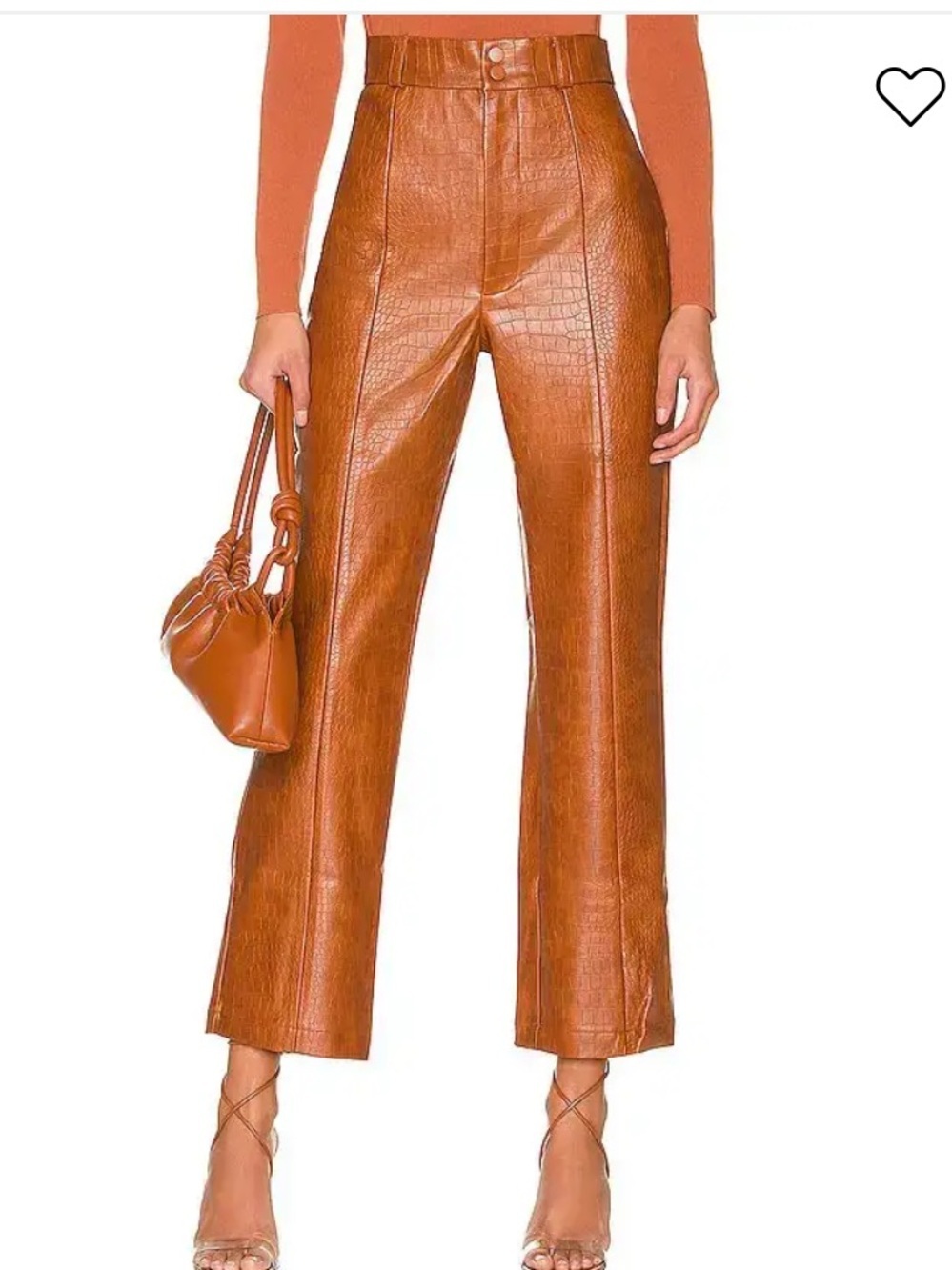 Nwot Bardot Faux Croc
Leather Pants Brown XL $175 revolve spring party - Picture 2 of 14